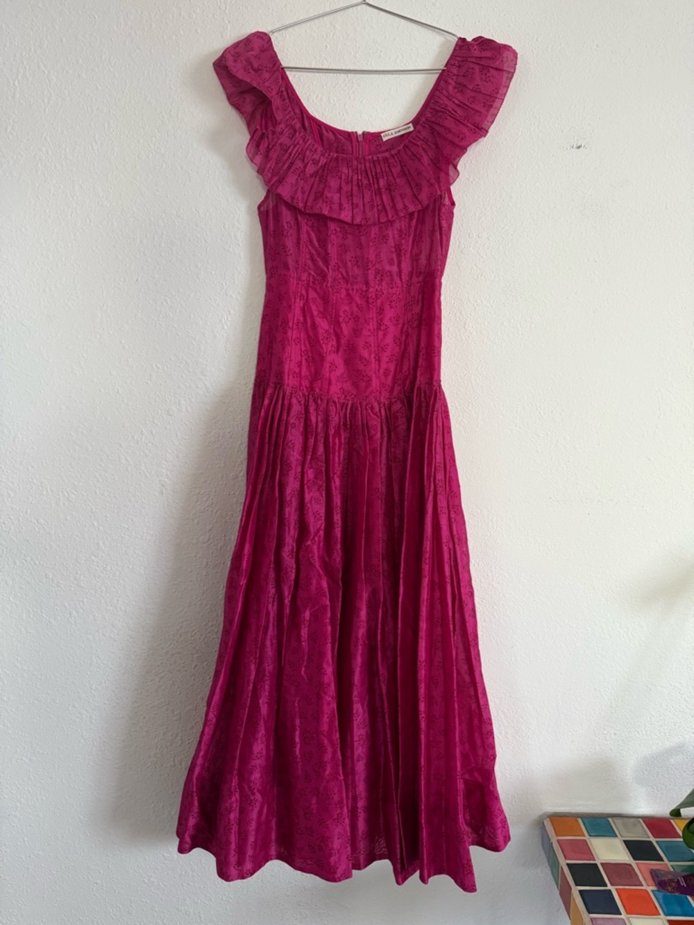 Ulla Johnson Coretta midi dress in fuchsia floral